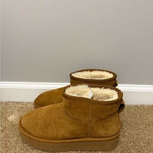 STEVE MADDEN Cozy Suede Ankle Boots in Chestnut